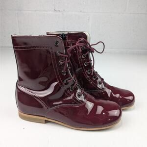 Natik Cranberry Leather Ankle Boots